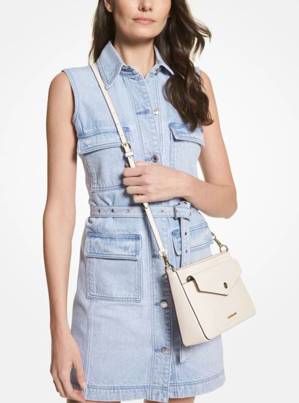 Damske Spojková Taška Michael Kors Maisie Medium Pebbled Leather 3-in-1 Krém - Kabelky Michael Kors Akcia | GNPWB-2538